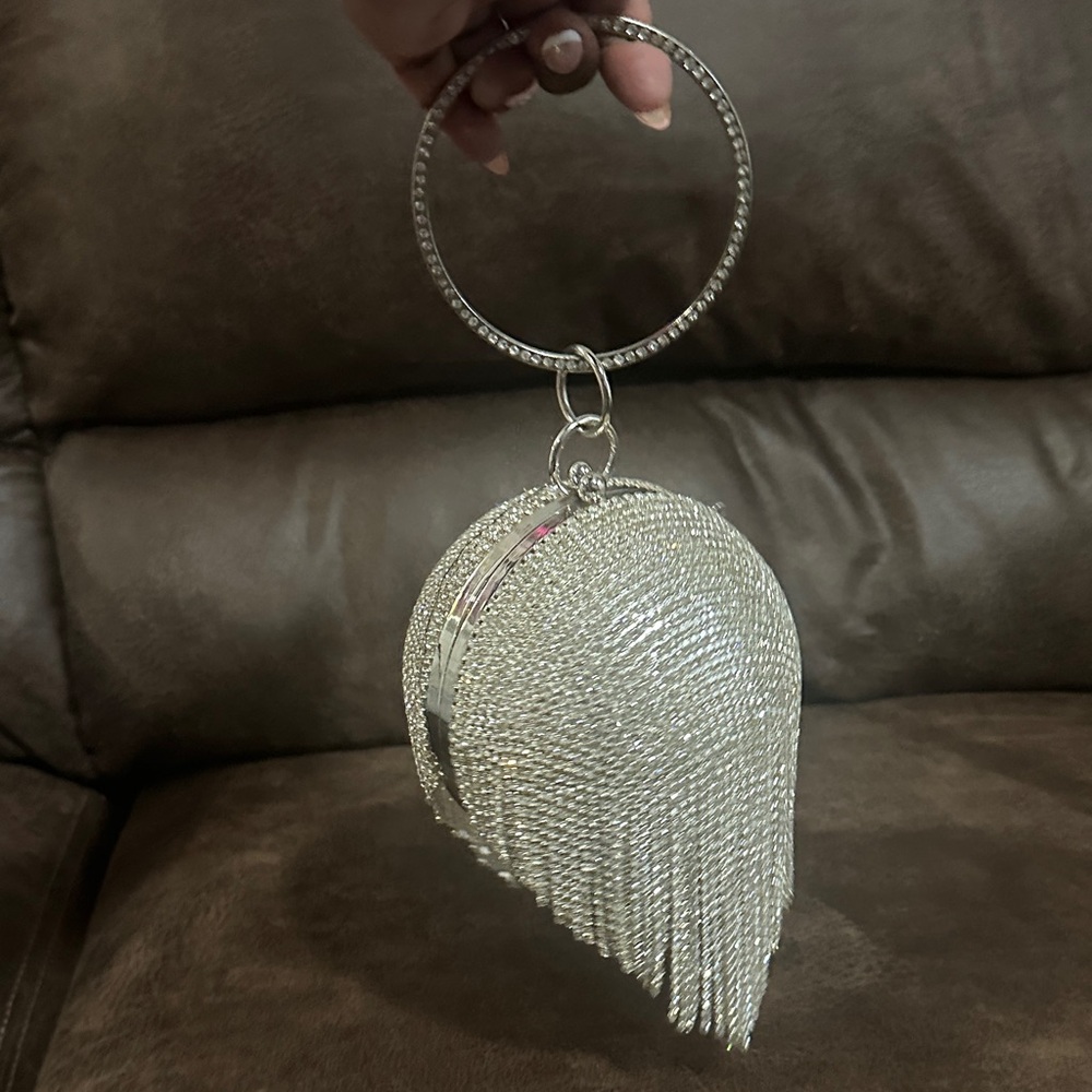 Silver Fringe Evening Bag